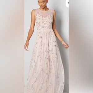 Adrianna Papell Blush Floral Maxi Dress